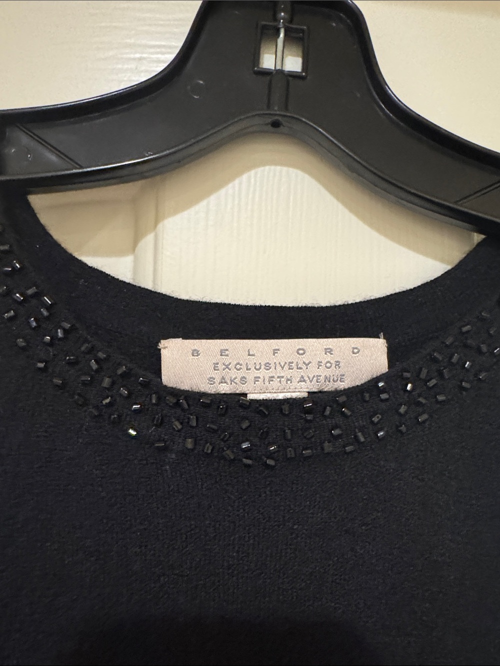 Vintage Saks Fifth Avenue Cashmere Beaded Halter